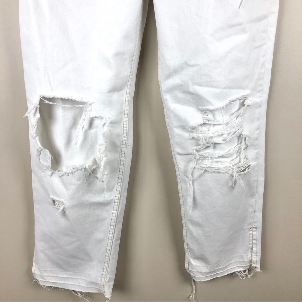 FREE PEOPLE Distressed White Boyfriend Ankle Jeans - Picture 2 of 5